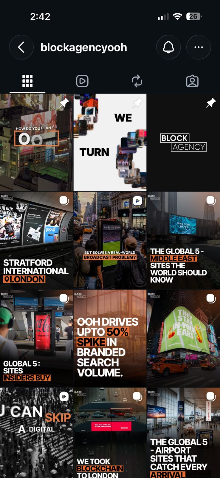 Block Agency Instagram grid