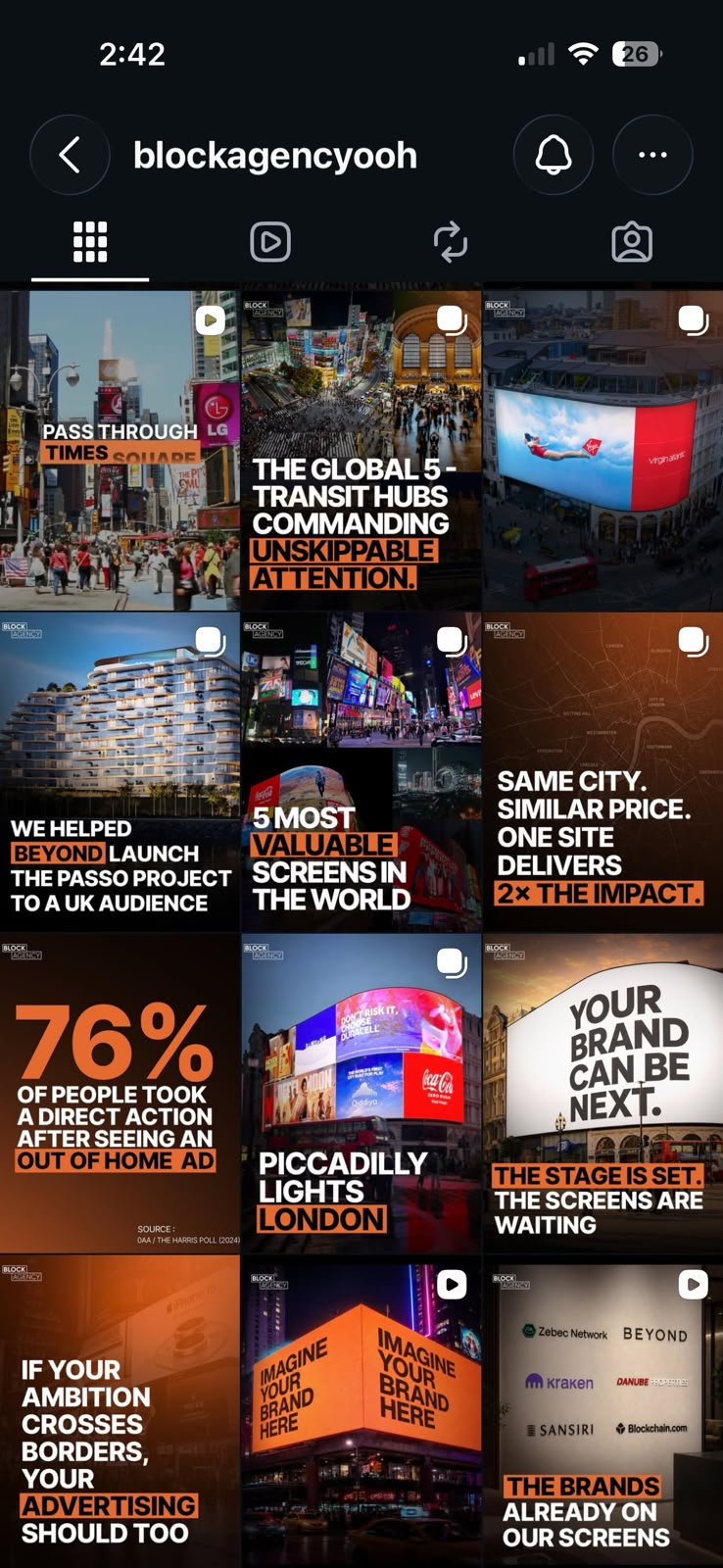 Block Agency Instagram grid, continued